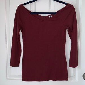 Burgundy Ribbed Shirt